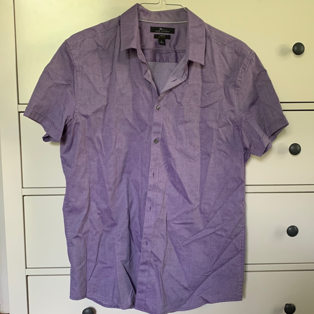 Purple short sleeve button down